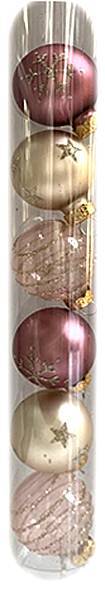 Μπάλες γυάλινες 6τεμ. 3εκ. - σάπιο μήλο, χρυσές  ΚΩΔ. 0047
