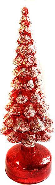 Γυάλινο δέντρο με φως - κόκκινο 9Χ29εκ.  ΚΩΔ. 0117