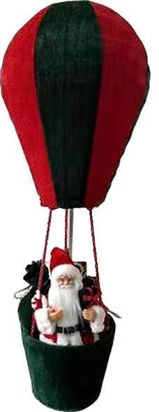 Αερόστατο με Άγιο Βασίλη - κόκκινο/πράσινο 60εκ.
