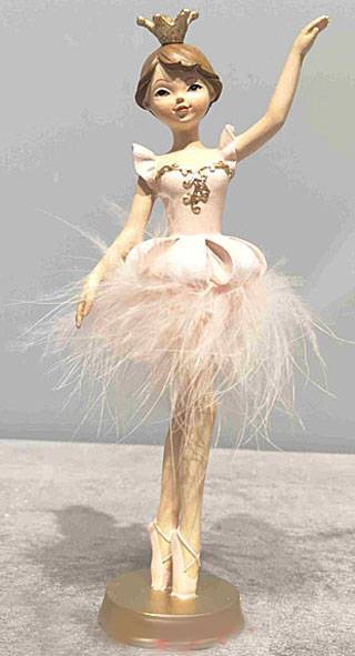 Διακοσμητική Μπαλαρίνα με Κορώνα και Φούστα από Πούπουλα