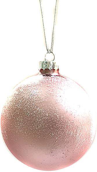 Γυάλινη μπάλα - ροζ 8εκ.  ΚΩΔ. 0072