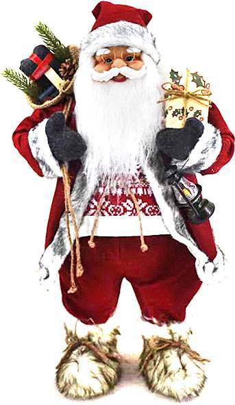 Άγιος Βασίλης με δώρα - κόκκινο/άσπρο 30εκ.