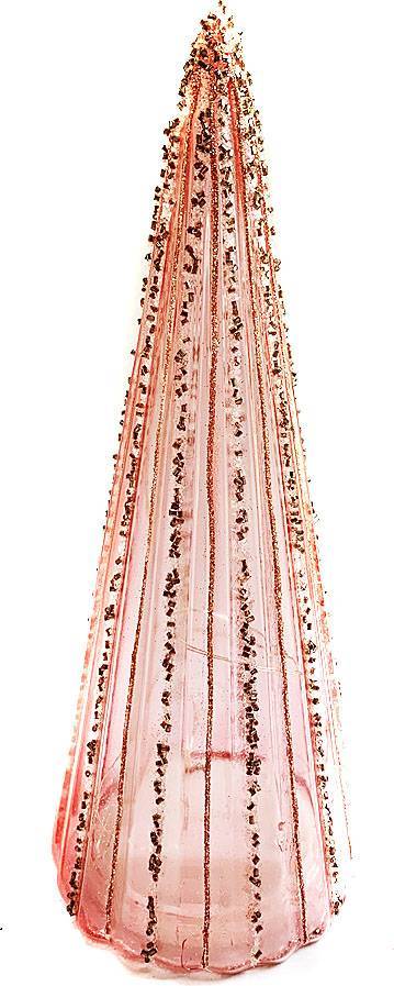 Γυάλινο δέντρο με φως - ροζ χρυσό 10,6Χ27,5εκ.  ΚΩΔ. 0116