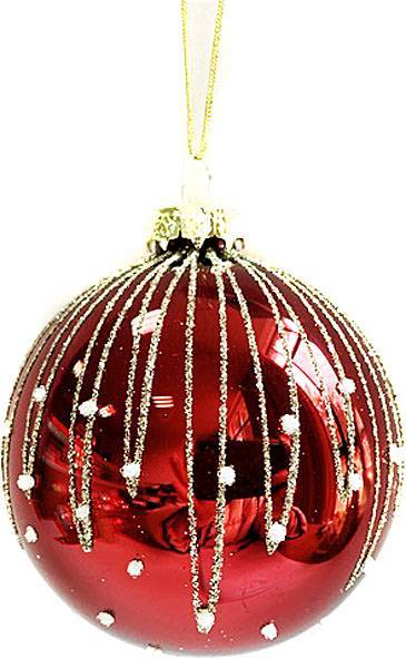 Γυάλινη μπάλα - κόκκινη γυαλιστερή  6εκ.  ΚΩΔ. 0085