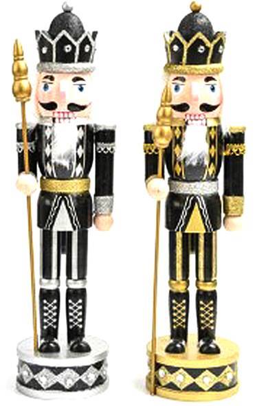 καρυοθραύστης ξύλινος - μαύρο ασημί/χρυσό 38εκ. 1τεμ.  ΚΩΔ. 0156