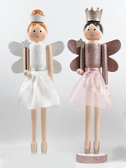 Νεράιδα ξύλινη - άσπρο/ροζ 38εκ. 1τεμ.  ΚΩΔ. 0291Χ