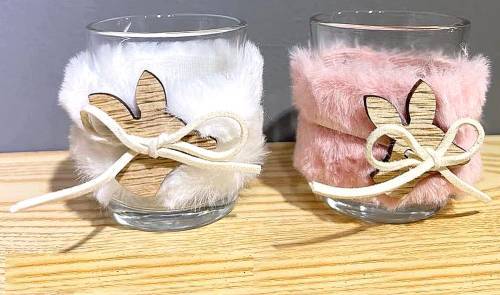 Ποτήρι ρεσώ με φιγούρα ελαφιού - ροζ/λευκό