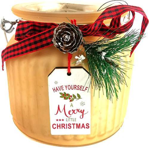 Χριστουγεννιάτικο κηροπήγιο για ρεσώ 11Χ11Χ10εκ.  ΚΩΔ. PET-0137