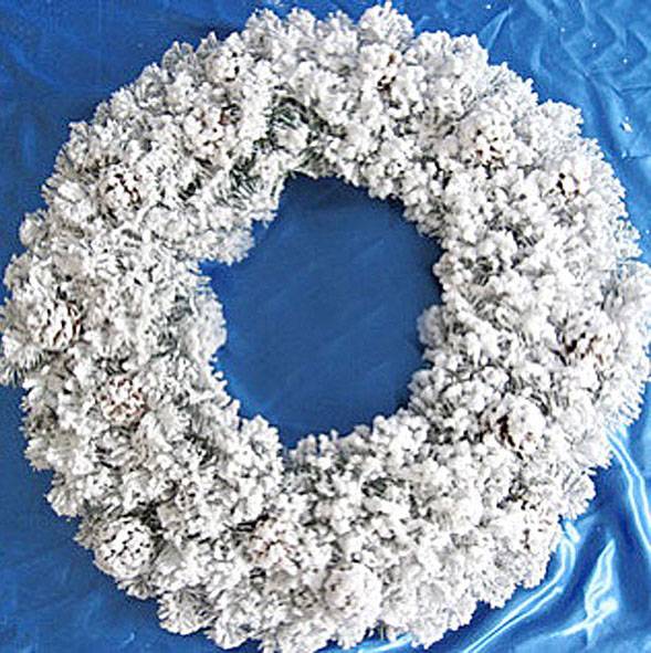 Χριστουγεννιάτικο στεφάνι άσπρο/χιονισμένο 50 εκ.