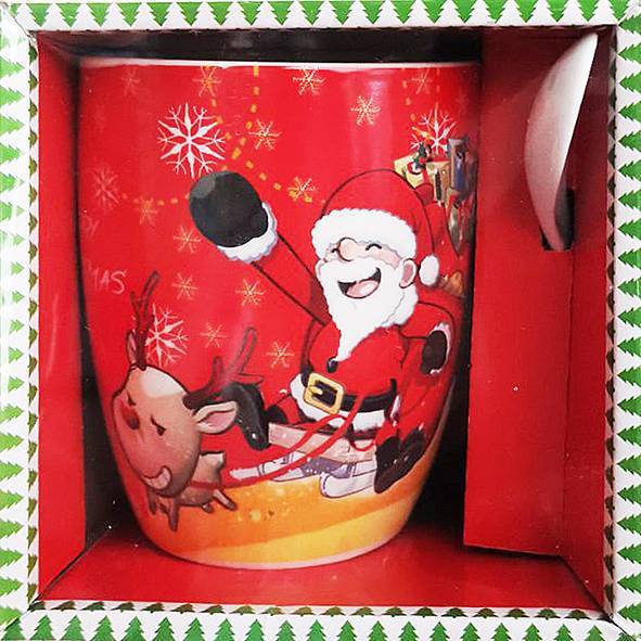 Χριστουγεννιάτικη Κούπα με Άγιο Βασίλη και Κουτάλι