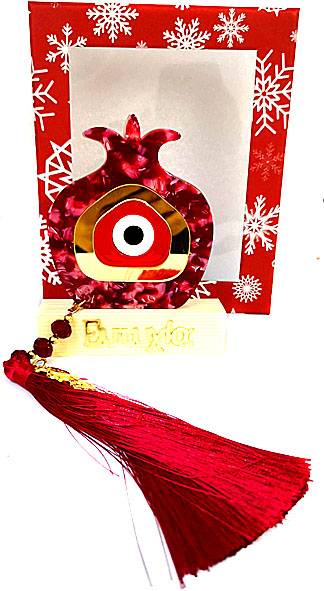 Χριστουγεννιάτικο γούρι γυάλινο  ΚΩΔ. PET-0343