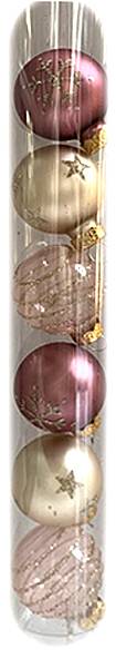 Μπάλες γυάλινες 6τεμ. 3εκ. - σάπιο μήλο, χρυσές  ΚΩΔ. 0047