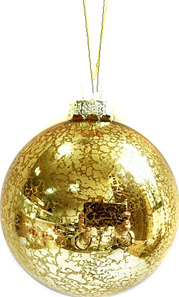 Γυάλινη μπάλα - χρυσή γυαλιστερή 8εκ.  ΚΩΔ. 0080