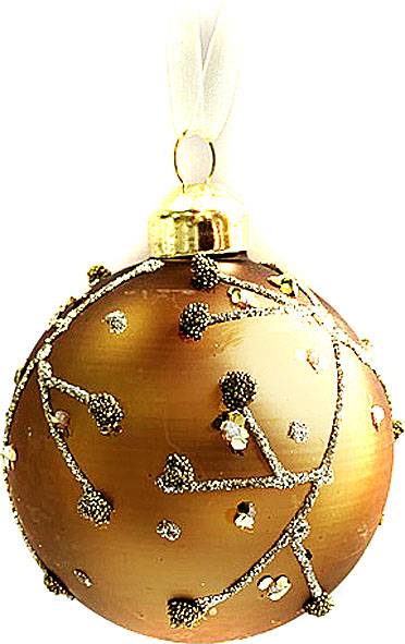 Γυάλινη μπάλα - χρυσή ματ 8εκ.  ΚΩΔ. 0082