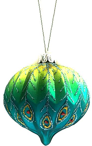 Γυάλινη μπάλα - ουρά παγωνιού 6εκ.  ΚΩΔ. 0109