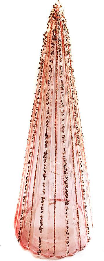 Γυάλινο δέντρο με φως - ροζ χρυσό 10,6Χ27,5εκ.  ΚΩΔ. 0116