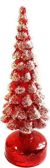 Γυάλινο δέντρο με φως - κόκκινο 9Χ29εκ.  ΚΩΔ. 0117