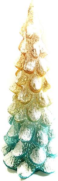 Γυάλινο δέντρο με φως - γαλάζιο/χρυσό 13Χ31,5εκ.  ΚΩΔ. 0122