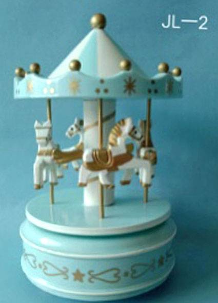 Καρουζέλ ξύλινο - γαλάζιο 10,5x10,5εκ.  ΚΩΔ. 0170