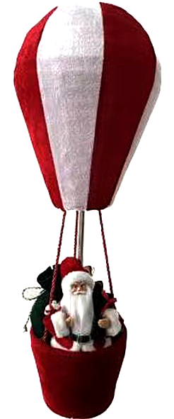 Αερόστατο με Άγιο Βασίλη - κόκκινο/άσπρο 60εκ.