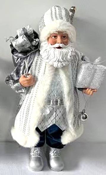 Άγιος Βασίλης - άσπρο/ασημί 30εκ.