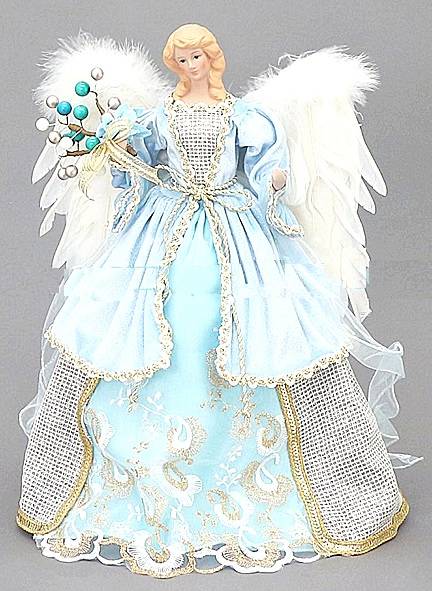 Χριστουγεννιάτικο Διακοσμητικό Άγγελος με Φτερά και Γαλάζιο Φόρεμα