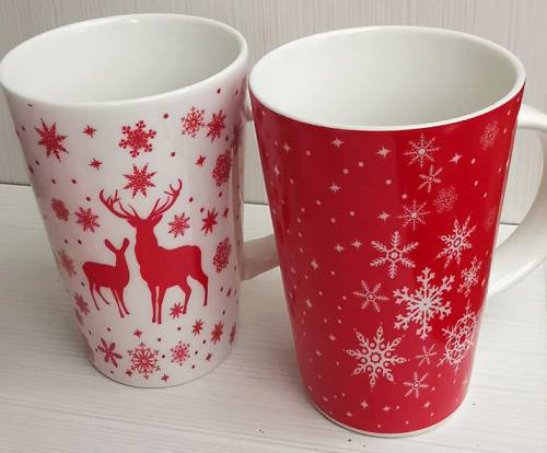 Χριστουγεννιάτικη Κούπα με Χιονονιφάδες - Κόκκινο/Λευκό