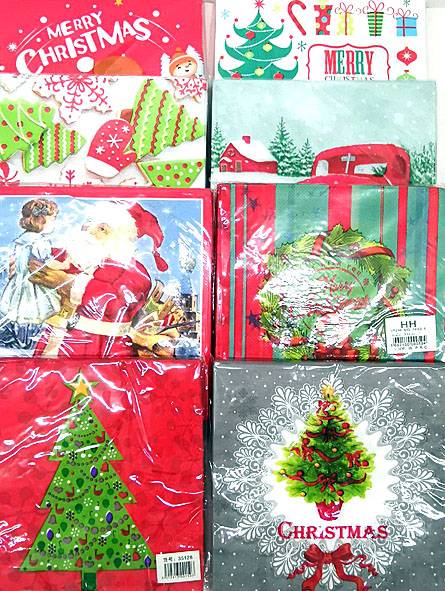 Χριστουγεννιάτικες Χαρτοπετσέτες σε 8 σχέδια