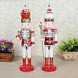 καρυοθραύστης ξύλινος - κόκκινο/άσπρο 38εκ. 1τεμ.  ΚΩΔ. 0152