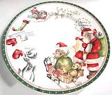 Χριστουγεννιάτικη Πιατέλα Άγιος Βασίλης & Γιορτινά Σχέδια 35εκ.