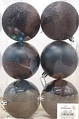 Σετ Χριστουγεννιάτικες Μπάλες Μαύρες - 6cm (6 τεμ.)