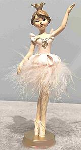 Διακοσμητική Μπαλαρίνα με Κορώνα και Φούστα από Πούπουλα